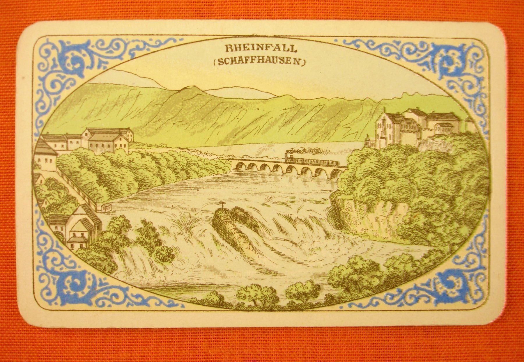 Grafica & Litografie: RHEINFALL, LITHOGRAPHIE UM 1900 – Usato da Grüningen venduto da Kartensammler