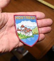 VINTAGE Badge MONTREUX nos ST. GALLER STICKEREI schloss