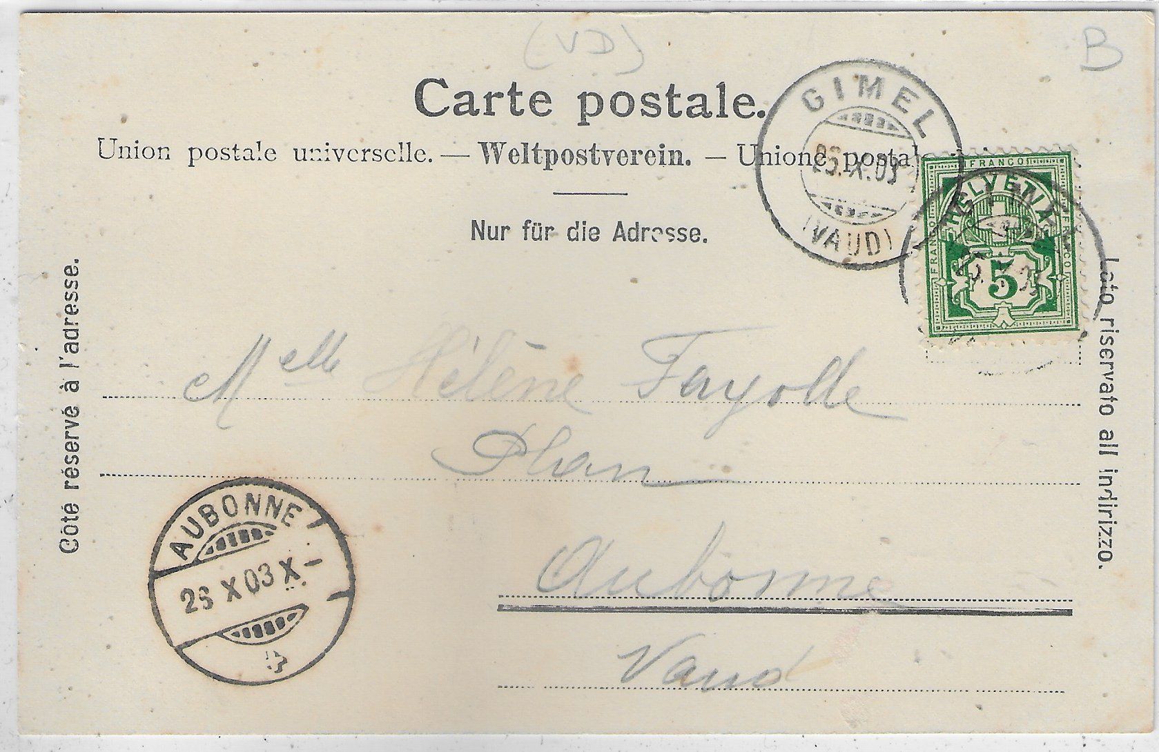 Cartoline postali: Gimel - Grand Hotel – Usato da Ettingen venduto da Kartenplanet 1