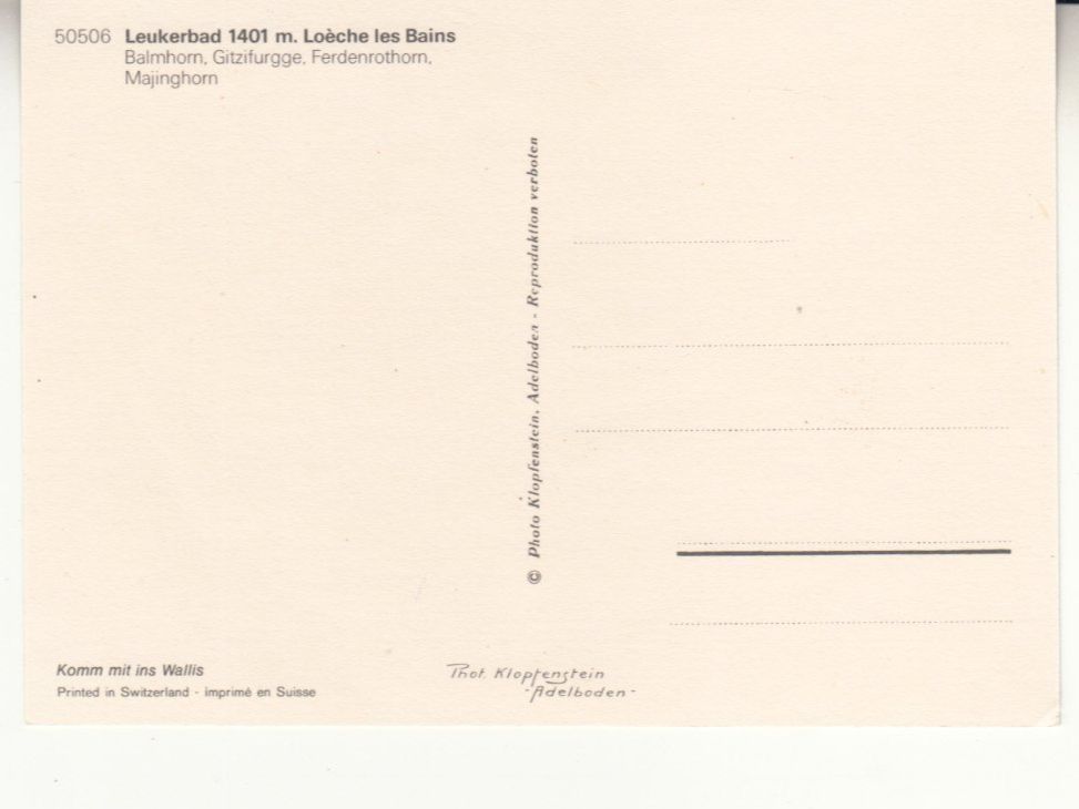 Ansichtskarten: Leukerbad ca. 1970 – Gebraucht aus Bürglen TG von StampGraf 1