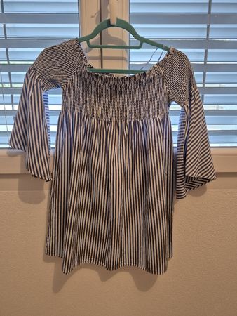 Haut Zara Femme Rayée Bleu Blanc Taille S comme neuve🩵