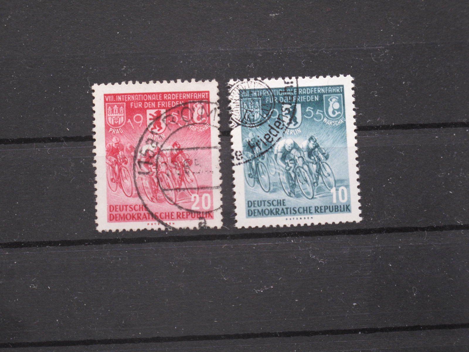 Tutti i francobolli: DDR 1955 Radrennfahrt Intl. gest. – Usato da Wil SG venduto da fva01