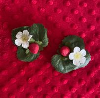 Barrettes pinces fraises de créatrice look rétro