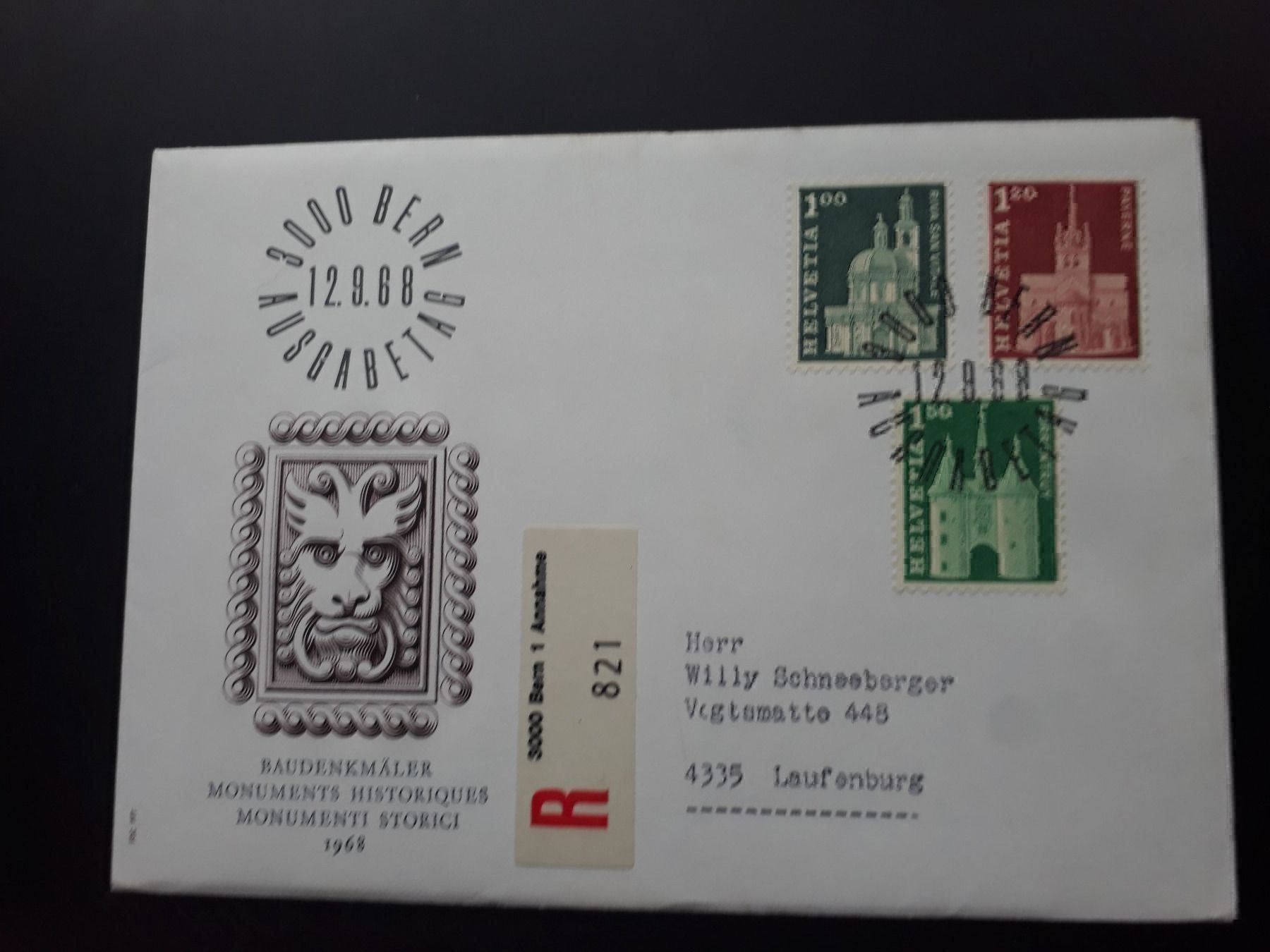 Alle Briefmarken: FDC 12.9.68 – Gebraucht aus Herzogenbuchsee von Herkules9