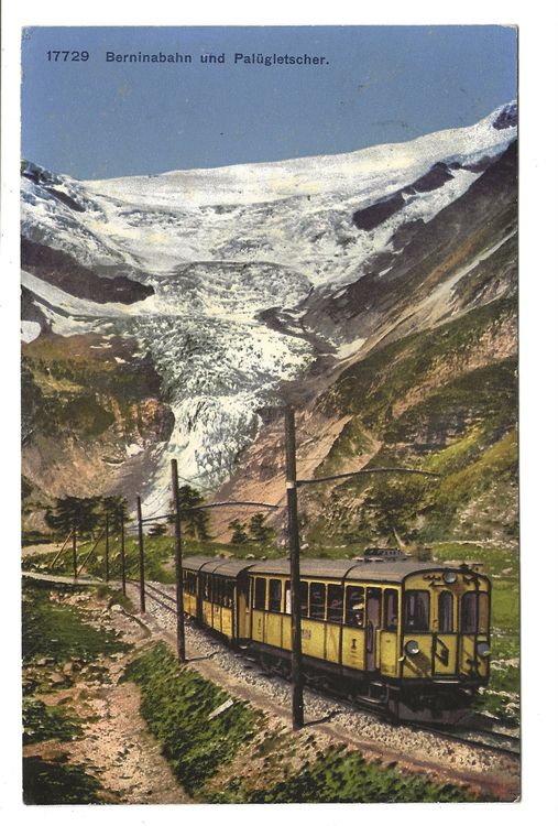 Berninabahn bei Alp Grüm (GR) Palügletscher St. Moritz 1912 | Kaufen ...