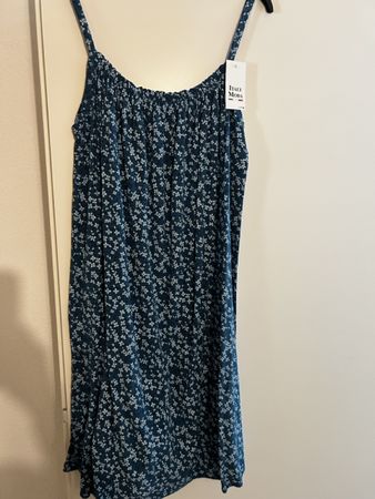 Vestito fantasia floreale blu scuro taglia unica