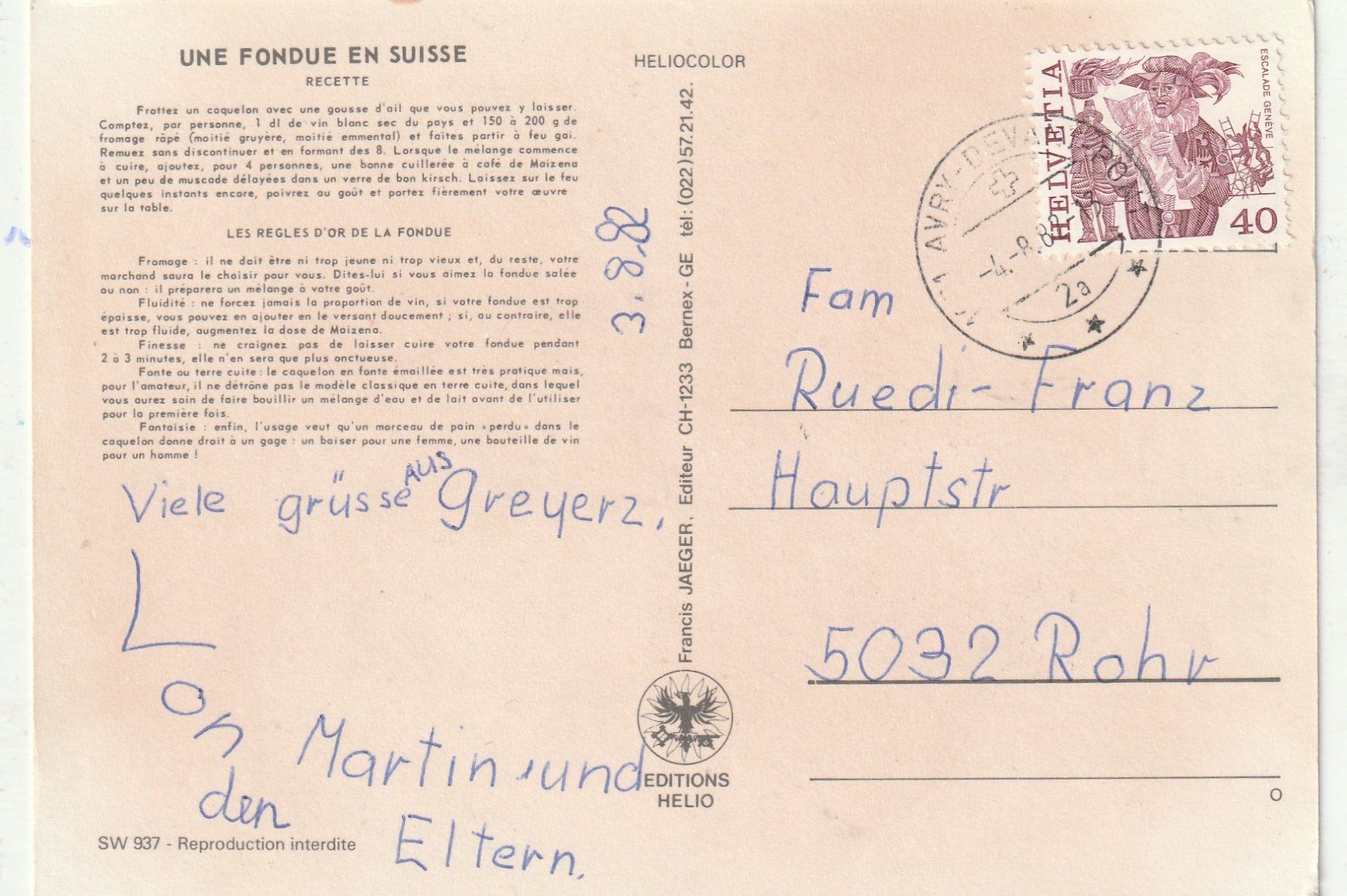 Cartes postales: Fanduplausch – D'occasion à Lumbrein par made02 1