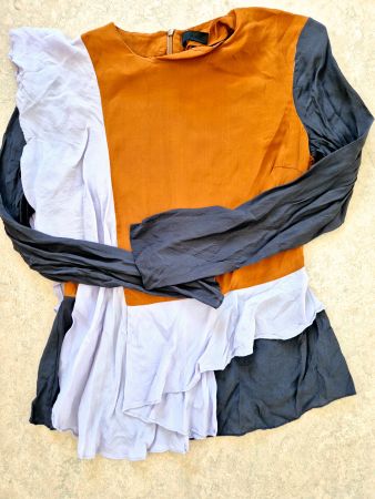 TUNIKA 2NDDAY 36 S MIT SEIDE SILK BLUSE , TOP ZU JEANS ROCK