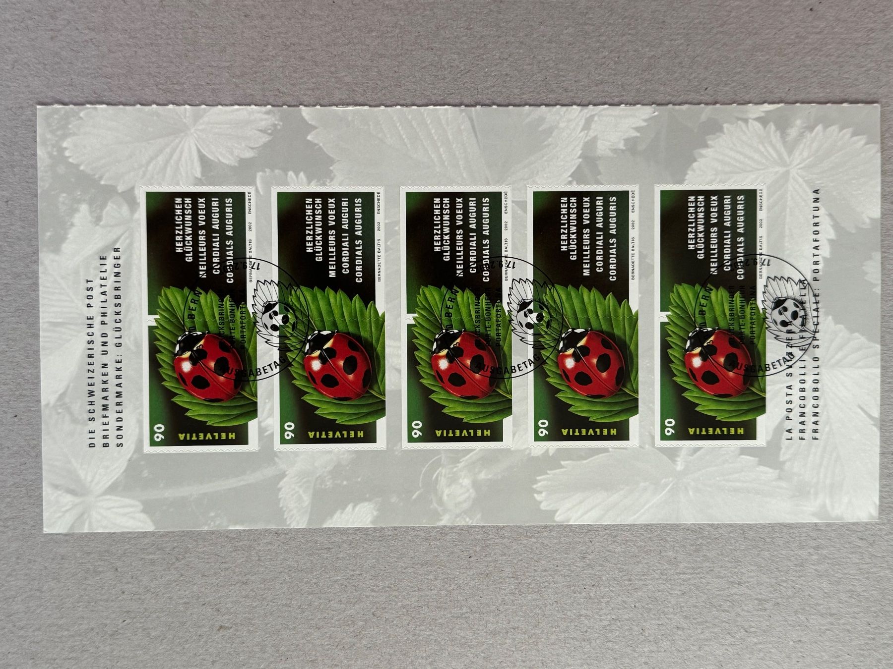 Alle Briefmarken: Bogen Marienkäfer / Glücksbringer, Rp. 90 – Neu (gemäss Beschreibung) aus Romanshorn von luxcollect