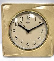 4eckige Wanduhr aus Keramik von EMES aus den 70ern