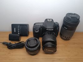 Canon EOS 80D Kamera mit 3 Objektiven und Zubehör