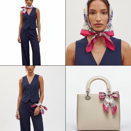 Christian Dior Vintage Tuch mit Blumenmotiv