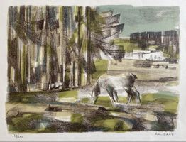 Litho signée Jean Cornu paysage Jura Neuchatel