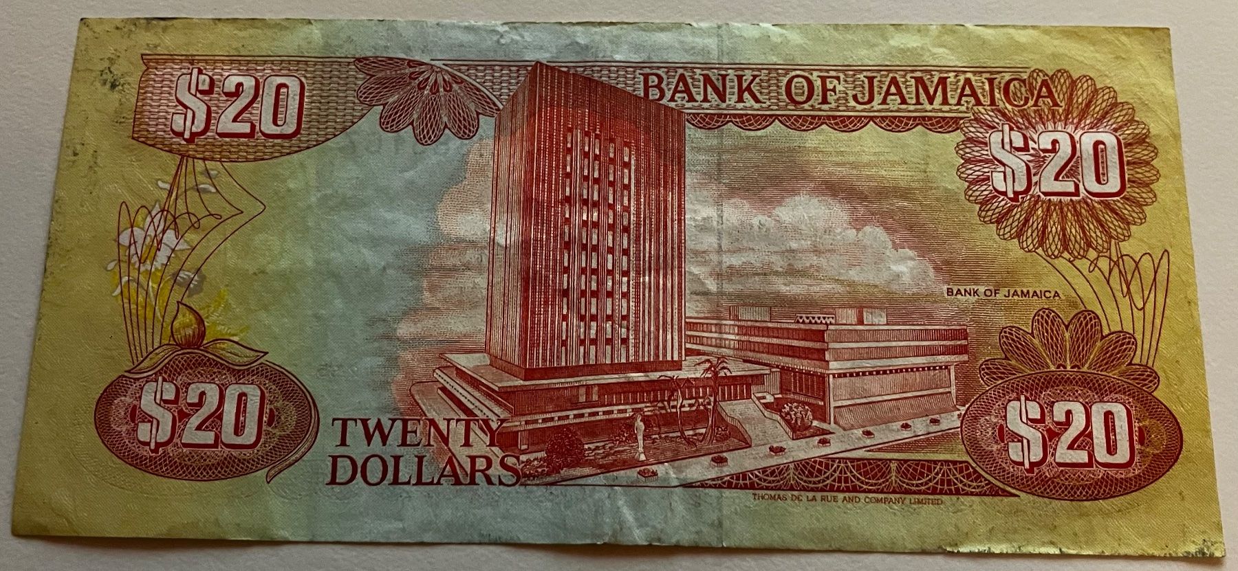 Banknoten: Jamaika 20 Dollars 1995 – Gebraucht aus Algetshausen von Carrhard 1