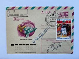 Weltraum Sojus T-37 Landebeleg Baikonur 31.7.80 mit Crew OU