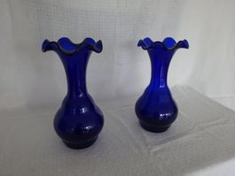 Vintage Vasen-Duo aus Glas
