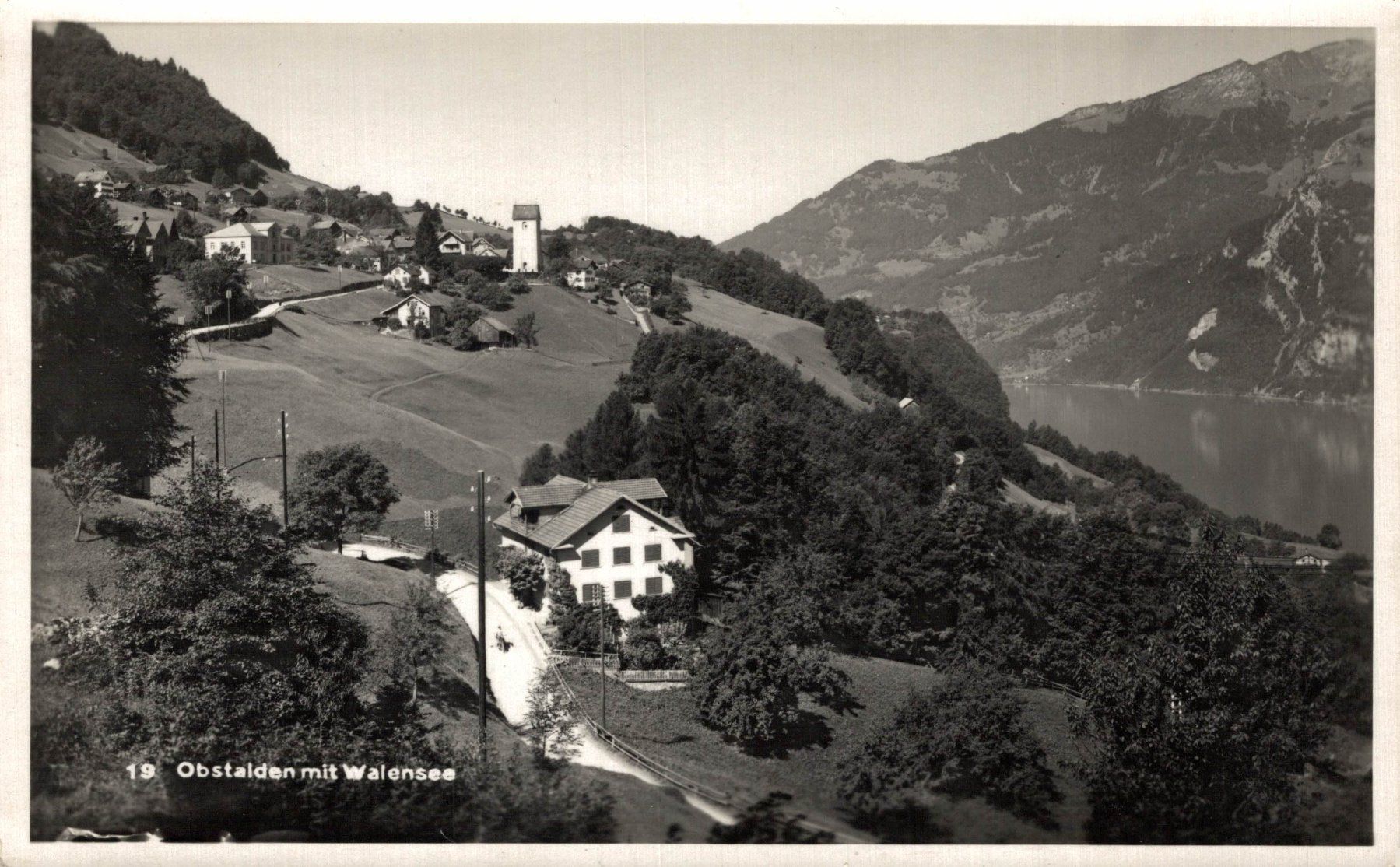 Ansichtskarten: Obstalden mit Walensee – Gebraucht aus Bronschhofen von Astore
