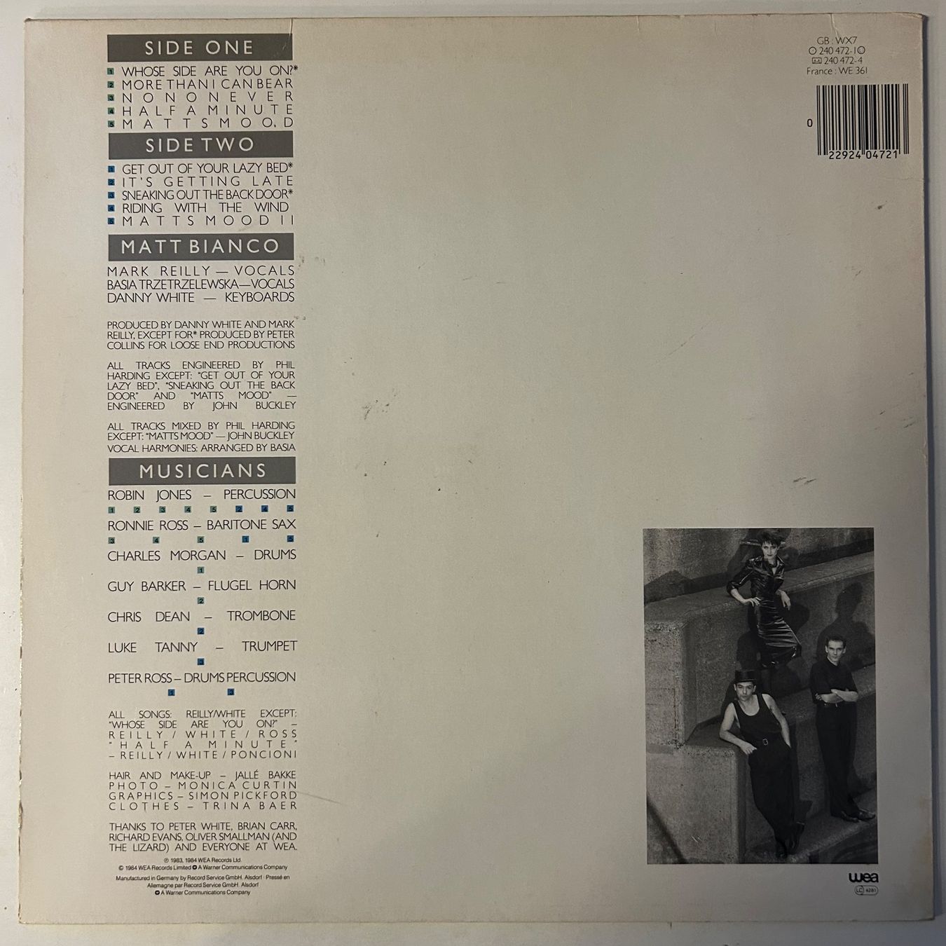 Dischi in vinile: Matt Bianco - Whose Side Are You On?,  Vinyl LP – Usato da Aesch BL venduto da BernisFlomi 1