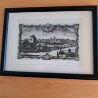 Kupferstich auf Seide / Ansicht von München