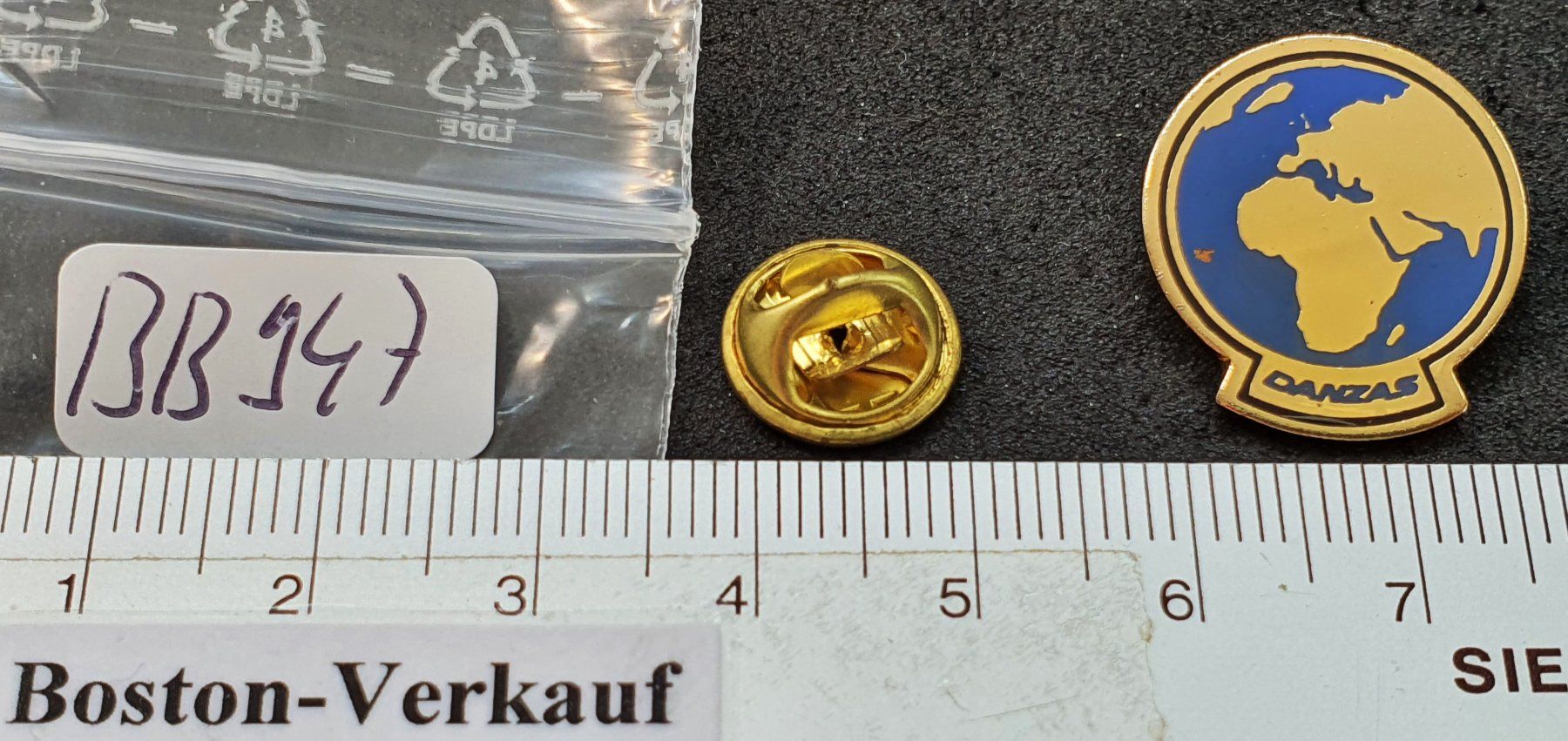Placchette & Badge: BB947 - Pin Globus Erdkugel DANZAS – Usato da Reinach BL venduto da Boston-Verkauf 1