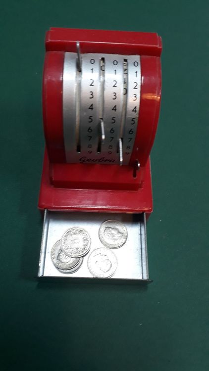 Petite Caisse Enregistreuse Rollet En Métal – Vintage France – Fonctionnelle (Boîte D'origine)