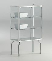 Glasvitrine, ESG Glas, col. Weiss (B.91cmxT.37cmxH.120cm)