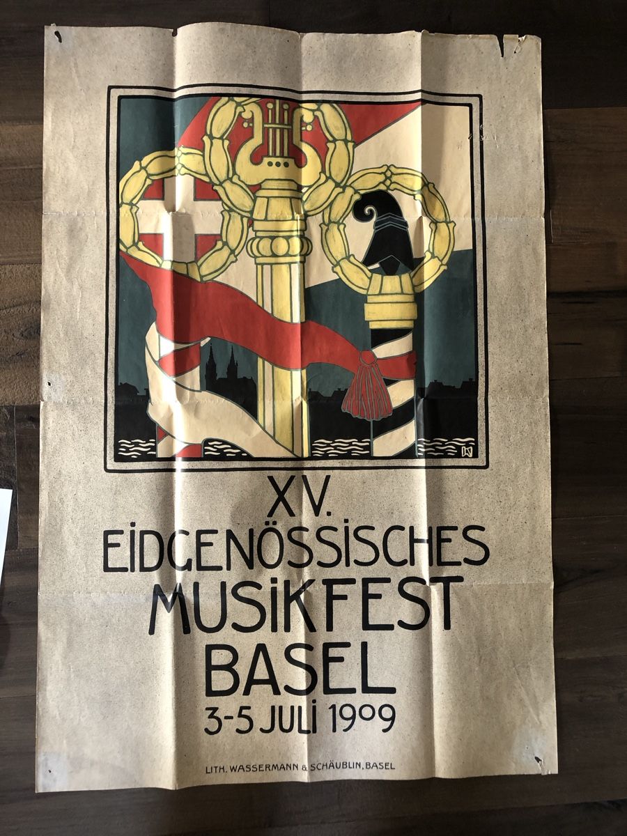 Foto & Immagini: Original Plakat EIDG. MUSIKFEST BASEL 1909 – Usato da Lufingen venduto da Rac0 1