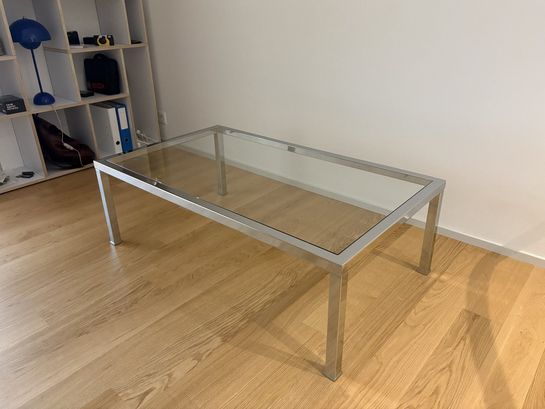 Tische: Couchtisch Glas/Chrom, 120x70cm – Gebraucht aus Baden von Thomas.98. 1