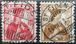1909 2x Helv. Brustbild mit Traum Vollstempel St. Fiden SG