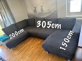 Rhombus Sofa gross, 305x200cm, Anthrazit