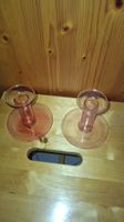 Retro Kerzenständer aus Glas, Vintage Look, 2 Stk.