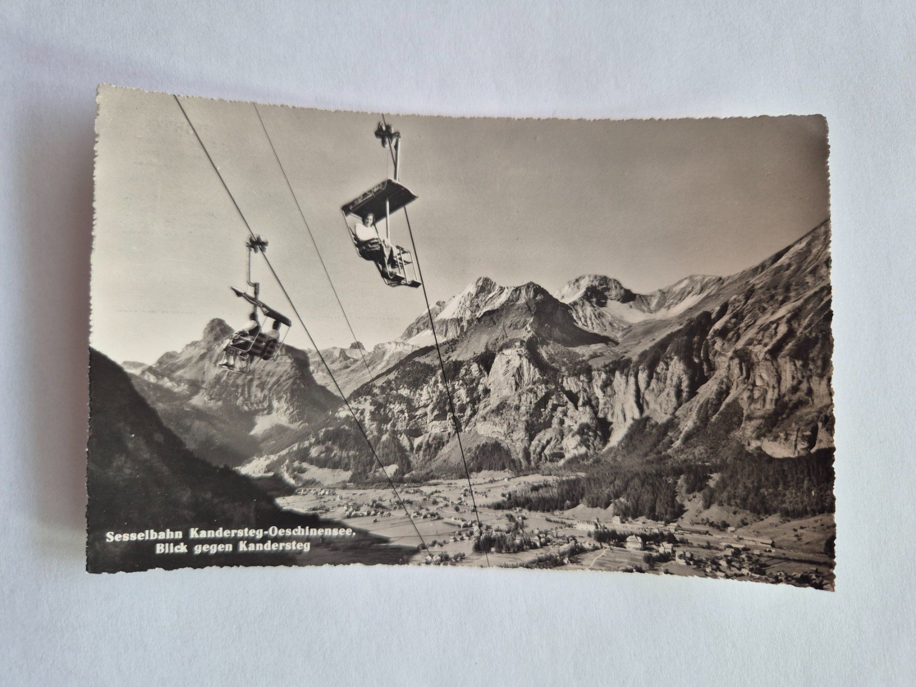 Cartoline postali: Alte Ansichtskarte Sesselbahn Kandersteg-Oeschinensee – Usato da Langendorf venduto da zvonu161