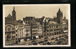 AK Basel, Marktplatz aus der Vogelschau