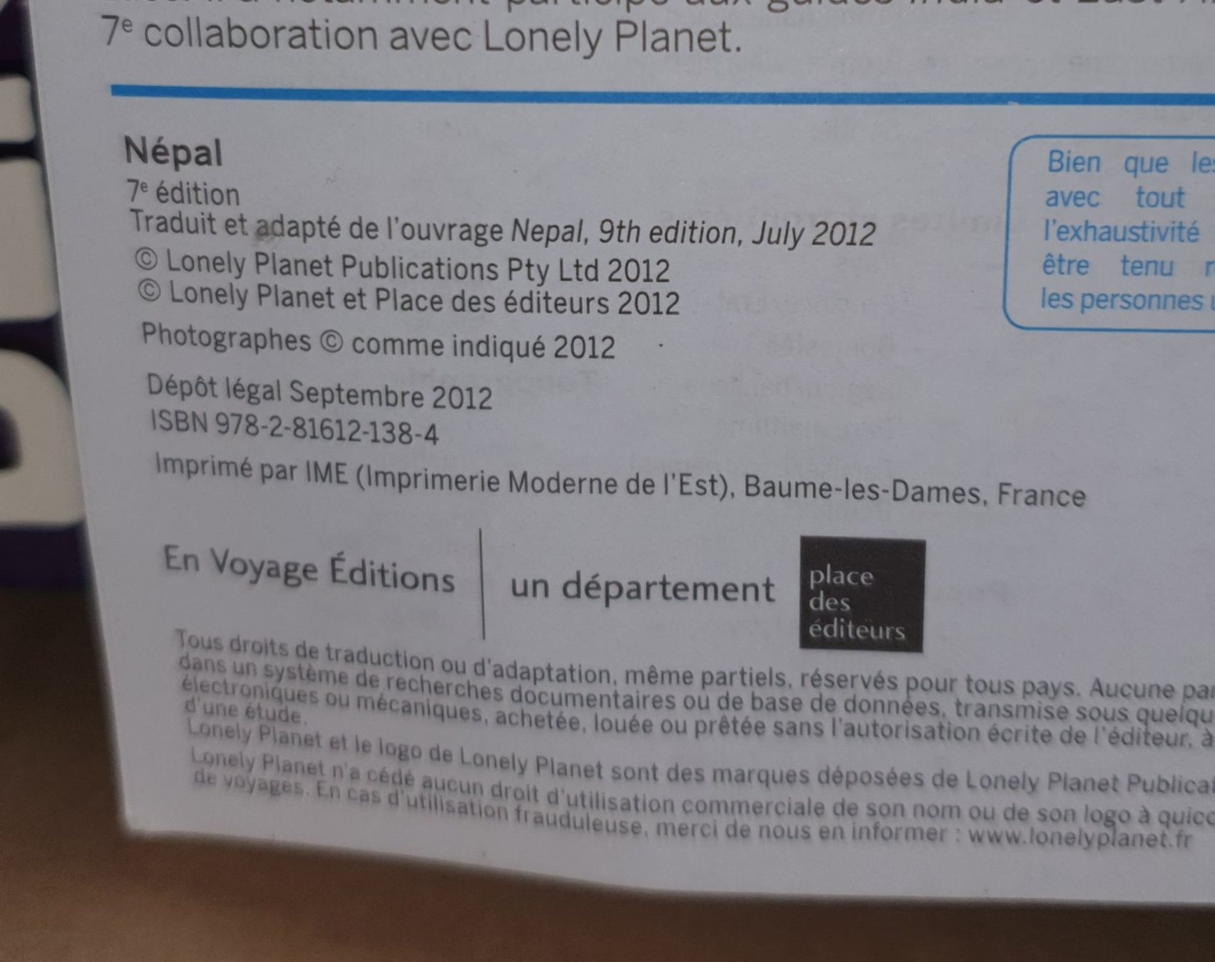 Bücher: Lonely Planet Népal – Gebraucht aus Yverdon-les-Bains von somiou 2