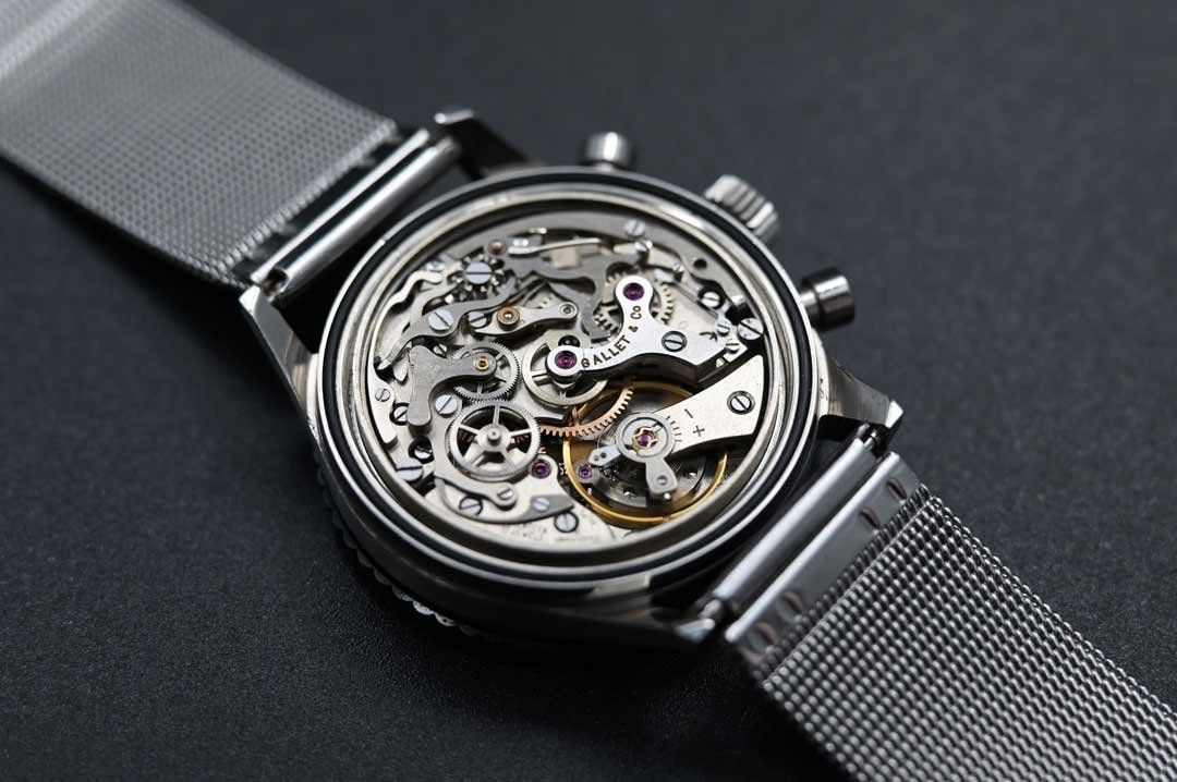 Orologi: Gallet MultiChron Military Pilot Chronograph, valjoux 72 – Usato da Eschert venduto da Watchlegend 4