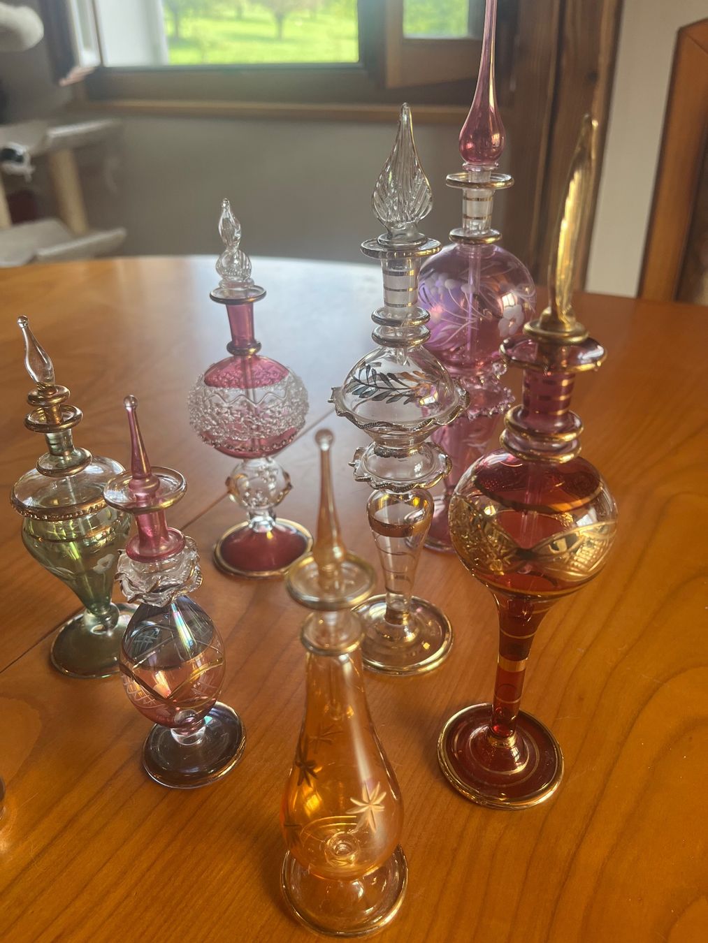 Flaconi: Sammlung aus 8 ägyptischen Parfum- oder Duftölflakons Glas – Usato da Balterswil venduto da AndreaBlume10 1