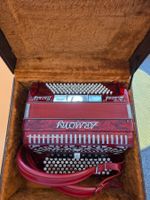 Rote Handorgel "Armony D.Graf Herzig" im Koffer, Top Zustand