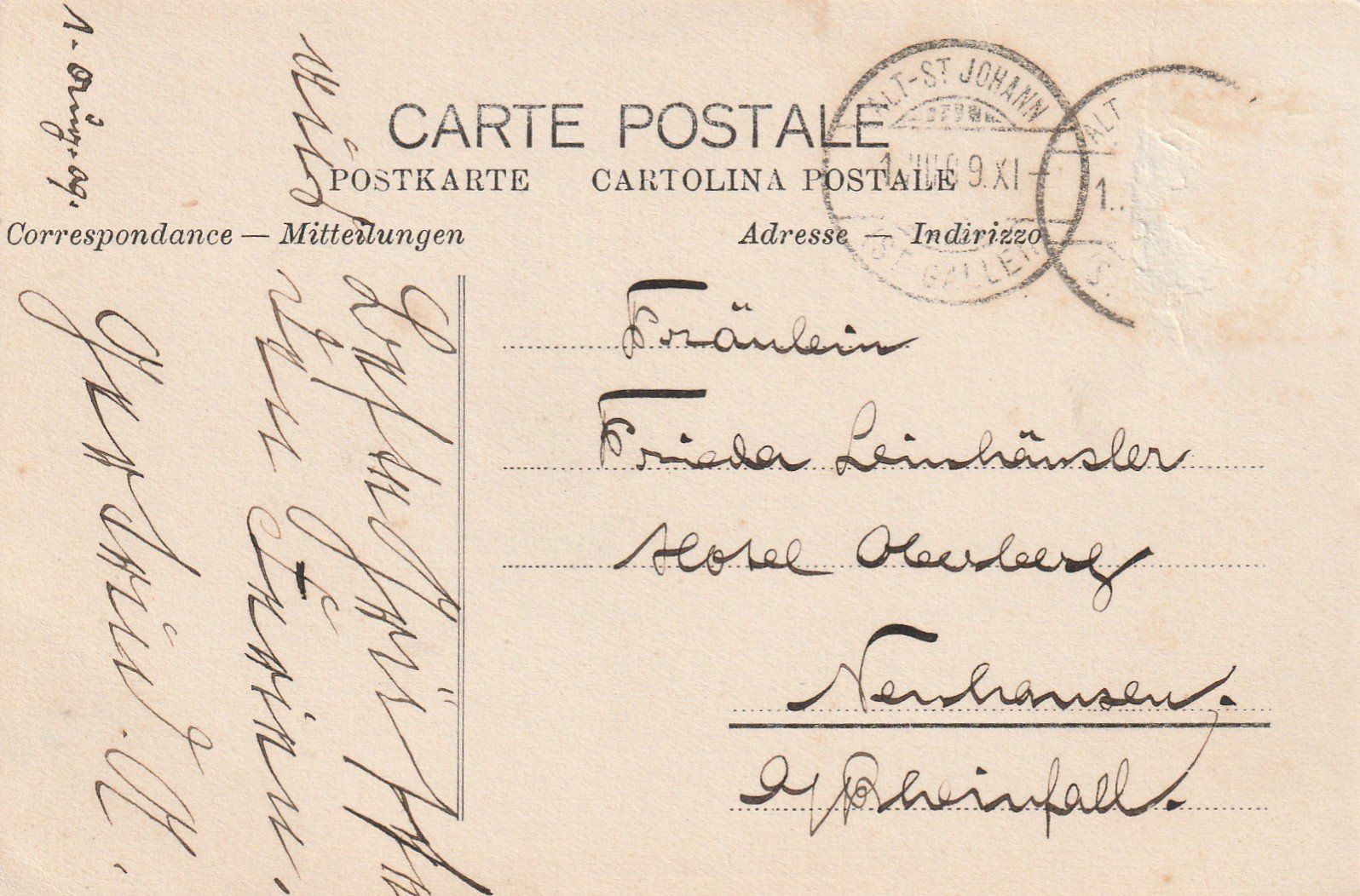 Cartoline postali: Alt St. Johann Hotel Rössli belebt – Usato da Rorschacherberg venduto da fratovi2 1