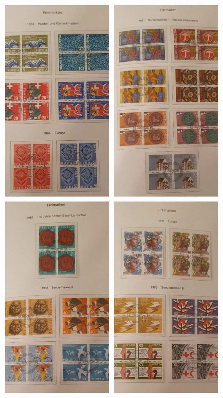Alle Briefmarken: 4er Block Sammlung Freimarken Gestempelt 1945 - 1990 – Gebraucht aus Kreuzlingen von Rschweiz1 8