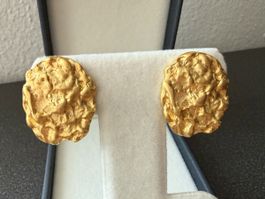 ✨Vintage Ohrringe Goldfarbe im Nugget-Stil
