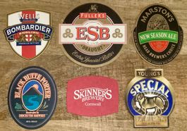 6 Spezielle Bierdeckel aus England - Pub - Englisch - Bier
