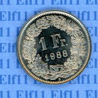 CHF___1.00 1988 stgl * nigelnagelneu! 1 Franken