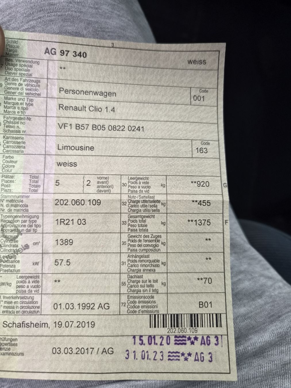 Renault Automobili: Renault Clio 1.4  – Difettoso da Näfels venduto da Aa0123 9