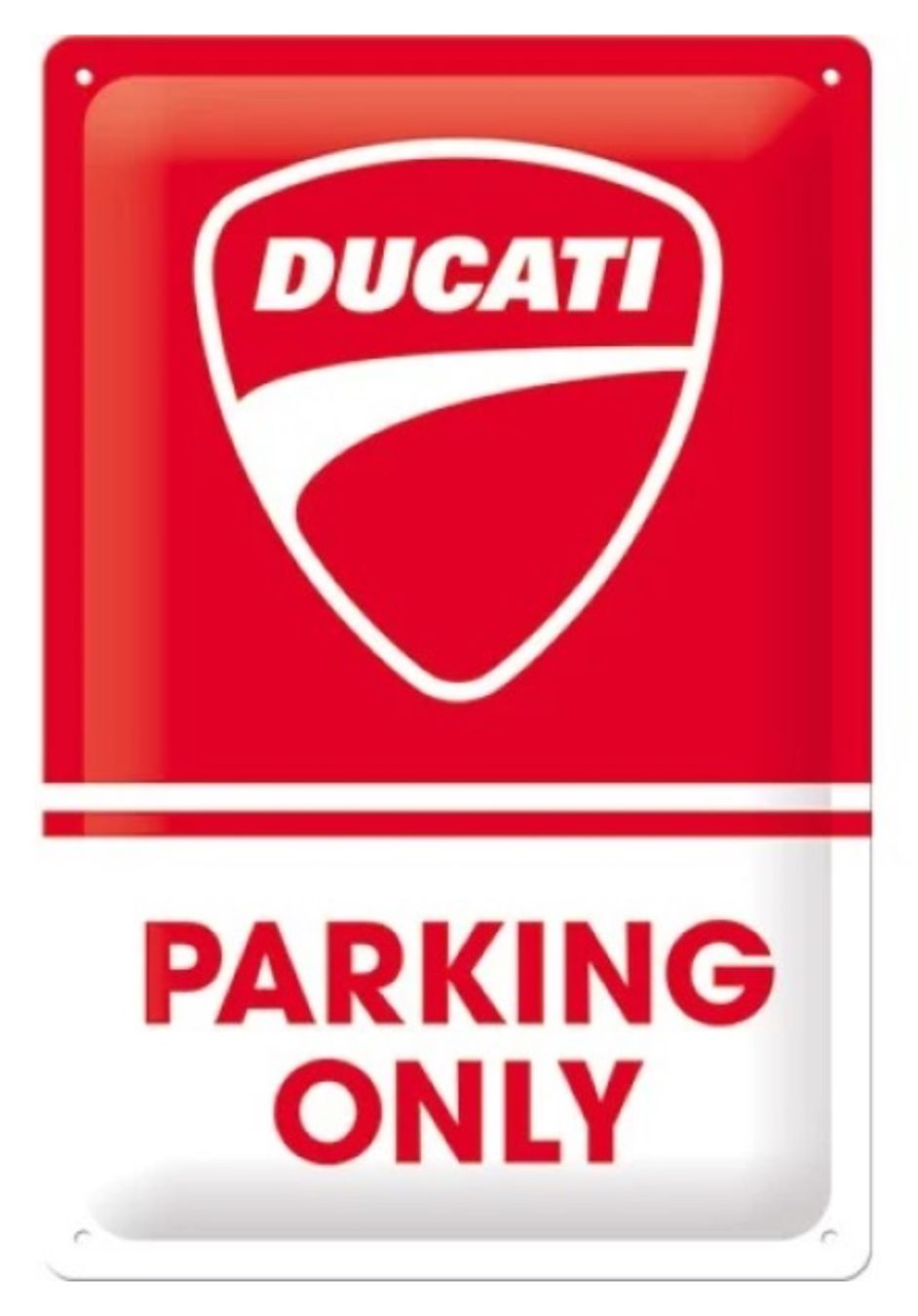 Ducati Insegne: Ducati Parking only Hängeschild Blechschild 200x300mm NEU – Nuovo e nell'imballaggio originale da Goldach venduto da SSRConzept