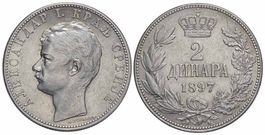 Serbien, 2 Dinara 1897