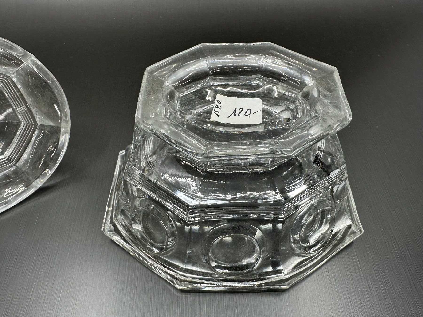 Ciotole: Glasschale mit Deckel, Oval,  Scheint älter zu sein, teile g – Usato da Arisdorf venduto da Liquidus 5