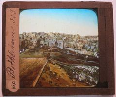 Glasdia farbig Palästina: Bethlehem, um 1900