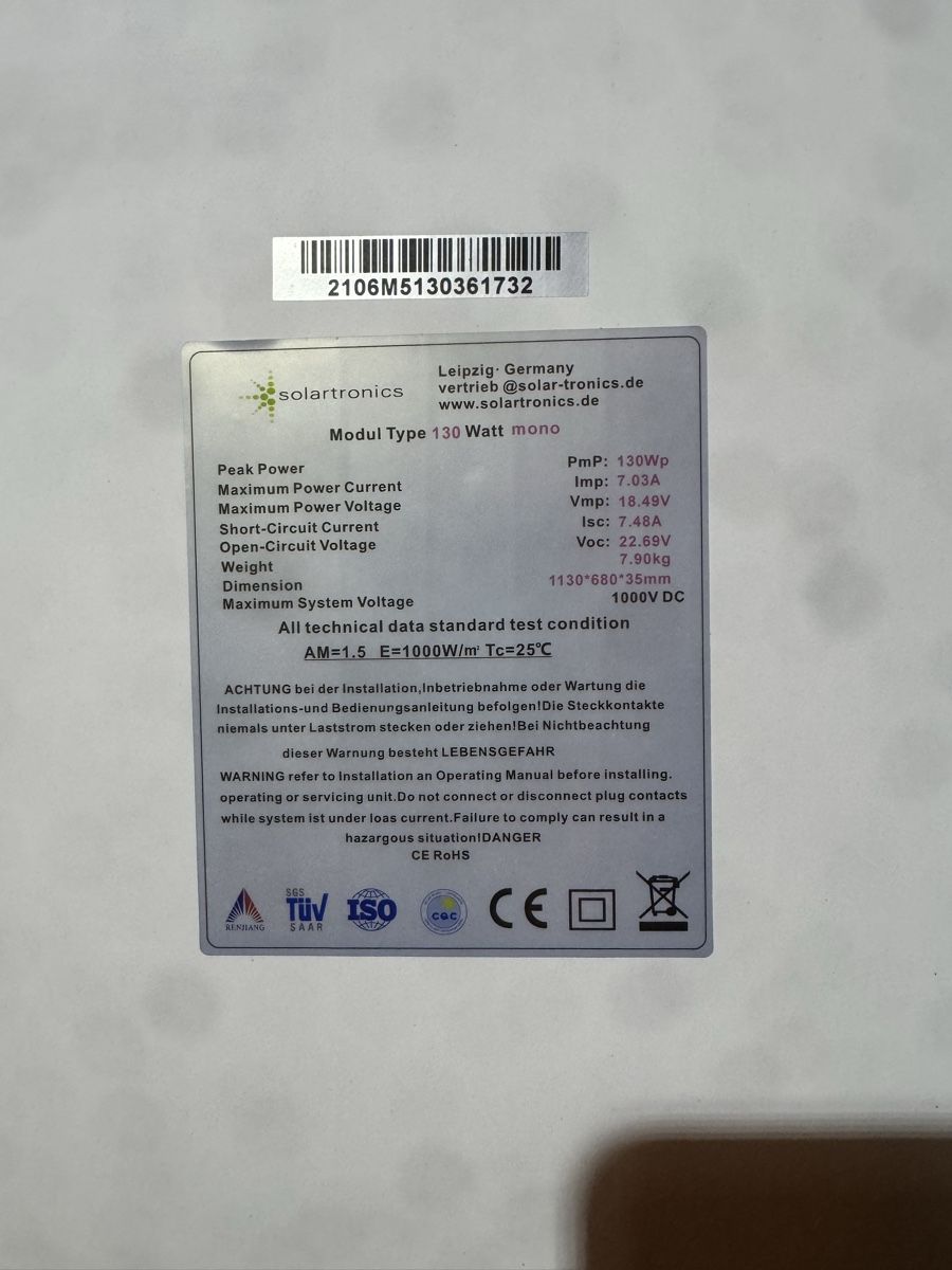 Dispositivi a energia solare: Solartronics 390 Watt Solarpanel – Usato da Würenlos venduto da Fejzo1987 2