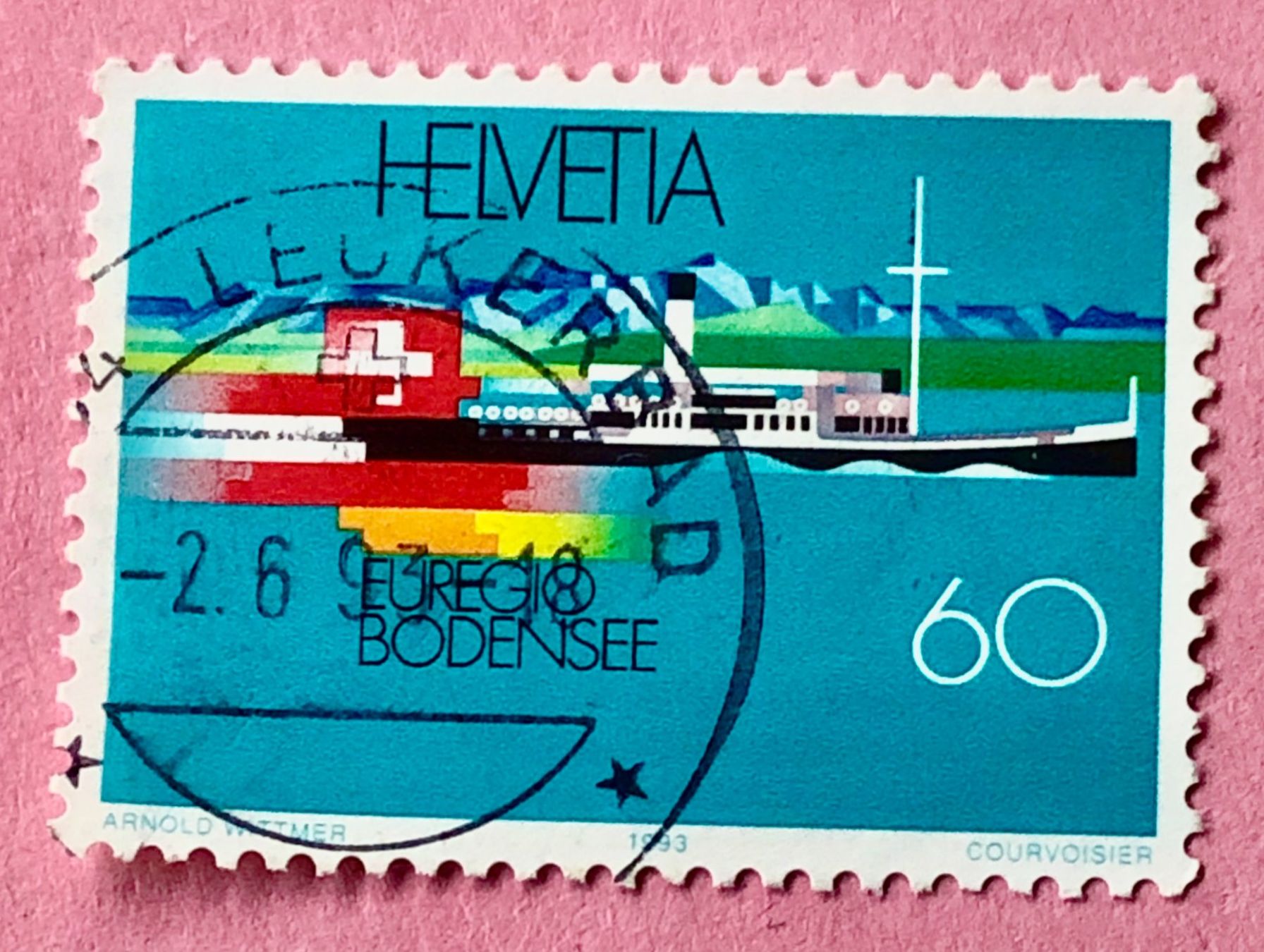 Tutti i francobolli: Nr. 845 LEBENSRAUM EUREGIO BODENSEE GESTEMPELT 1993    – Usato da Aarau venduto da Billa007