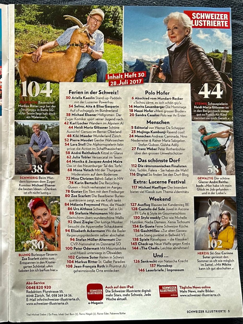 Riviste & Magazine: Schweizer Illustrierte / Bericht über Polo Hofer 1945 - 2017 – Usato da Spiez venduto da martin-7973 2
